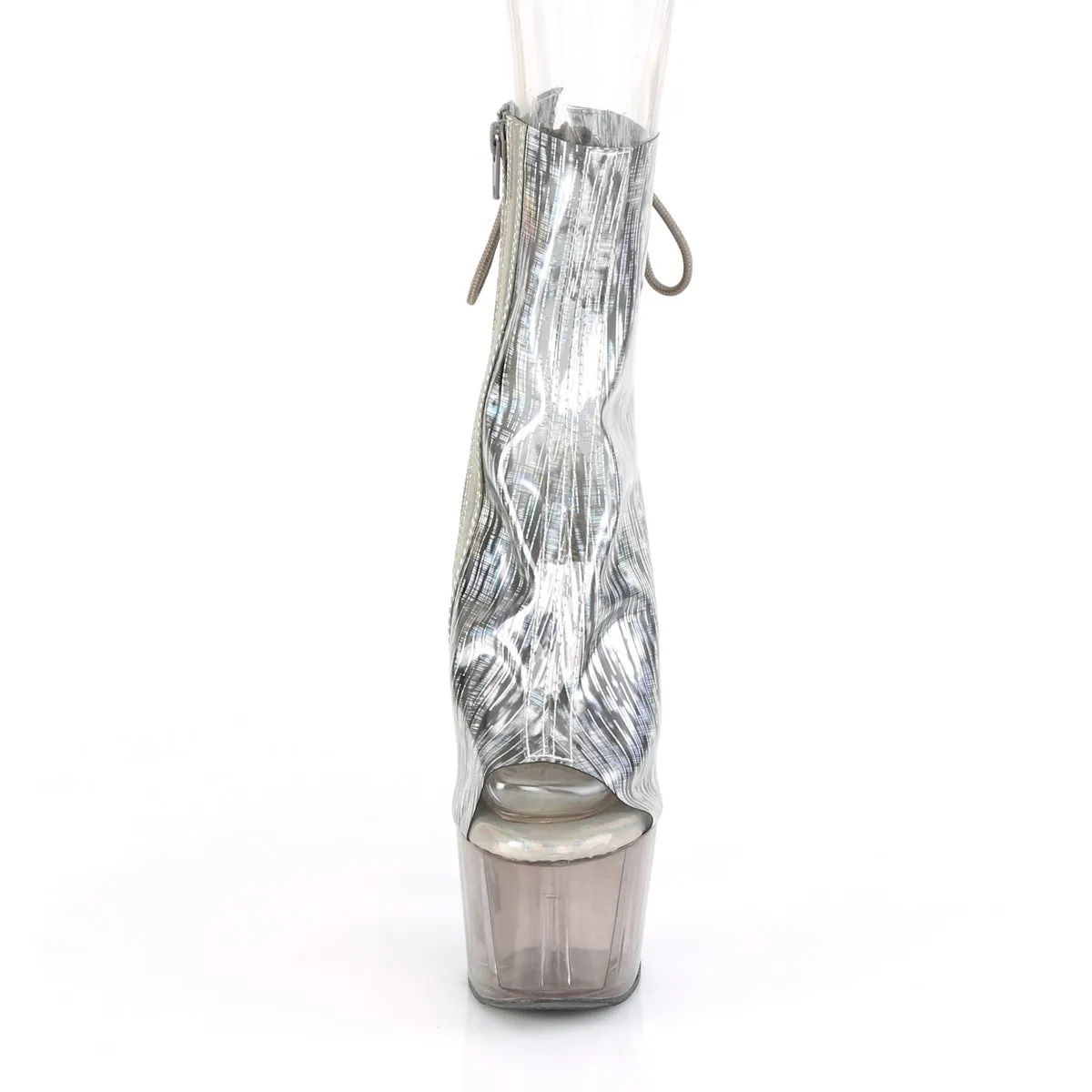 7 Inch Heel ADORE-1018HCT Clear Silver Hologram