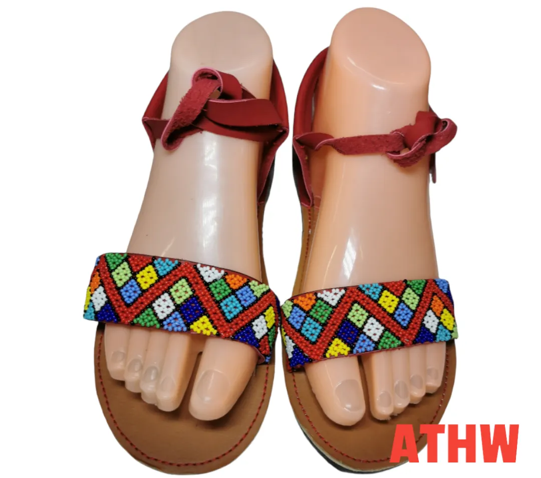 African beaded wedding sandals