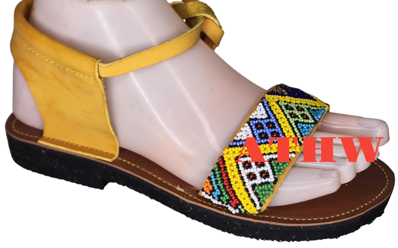African beaded wedding sandals