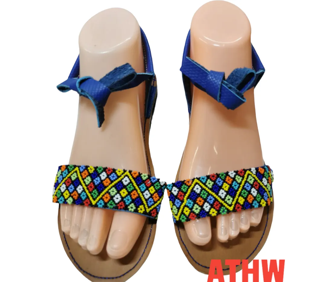 African beaded wedding sandals