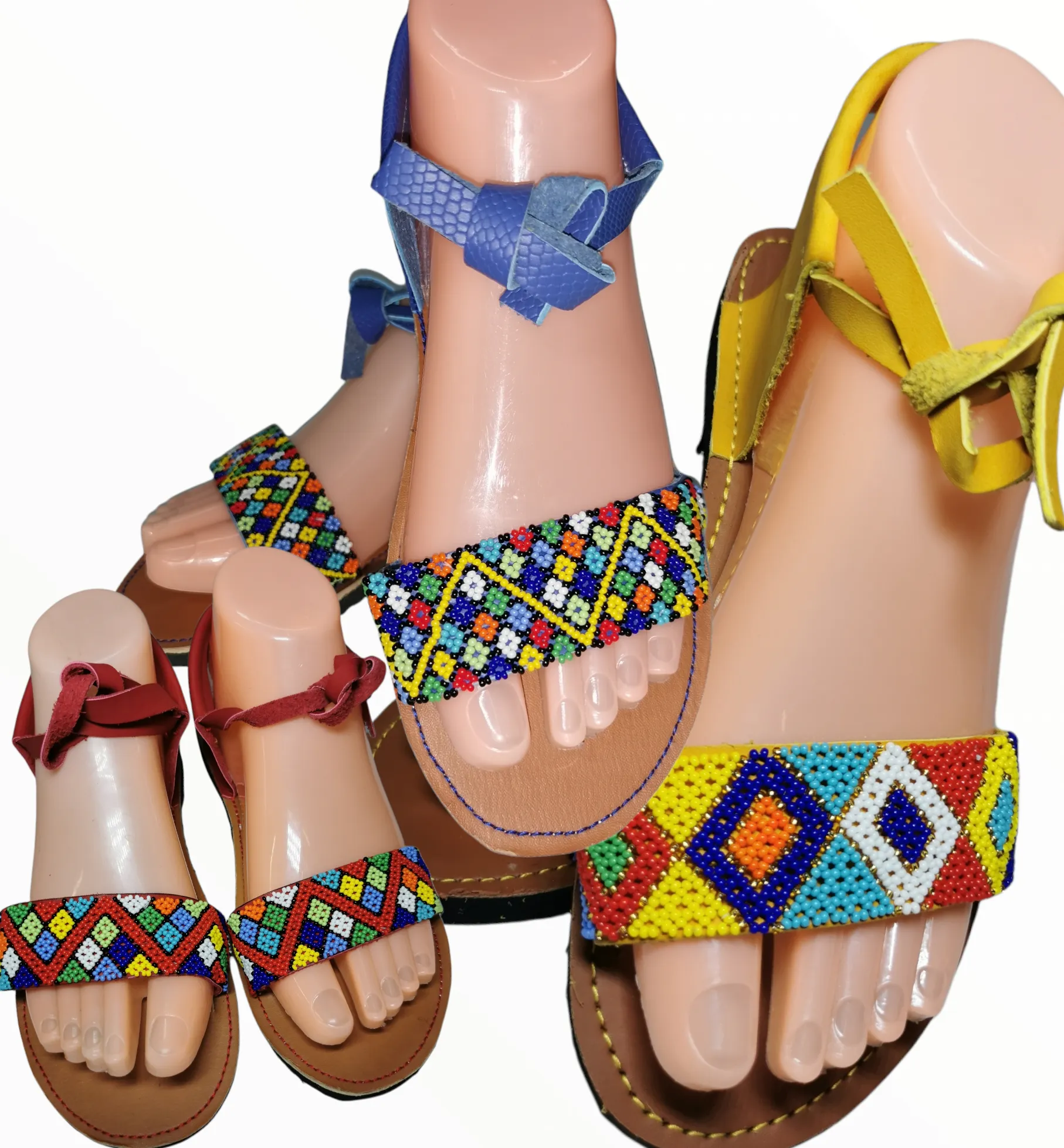 African beaded wedding sandals