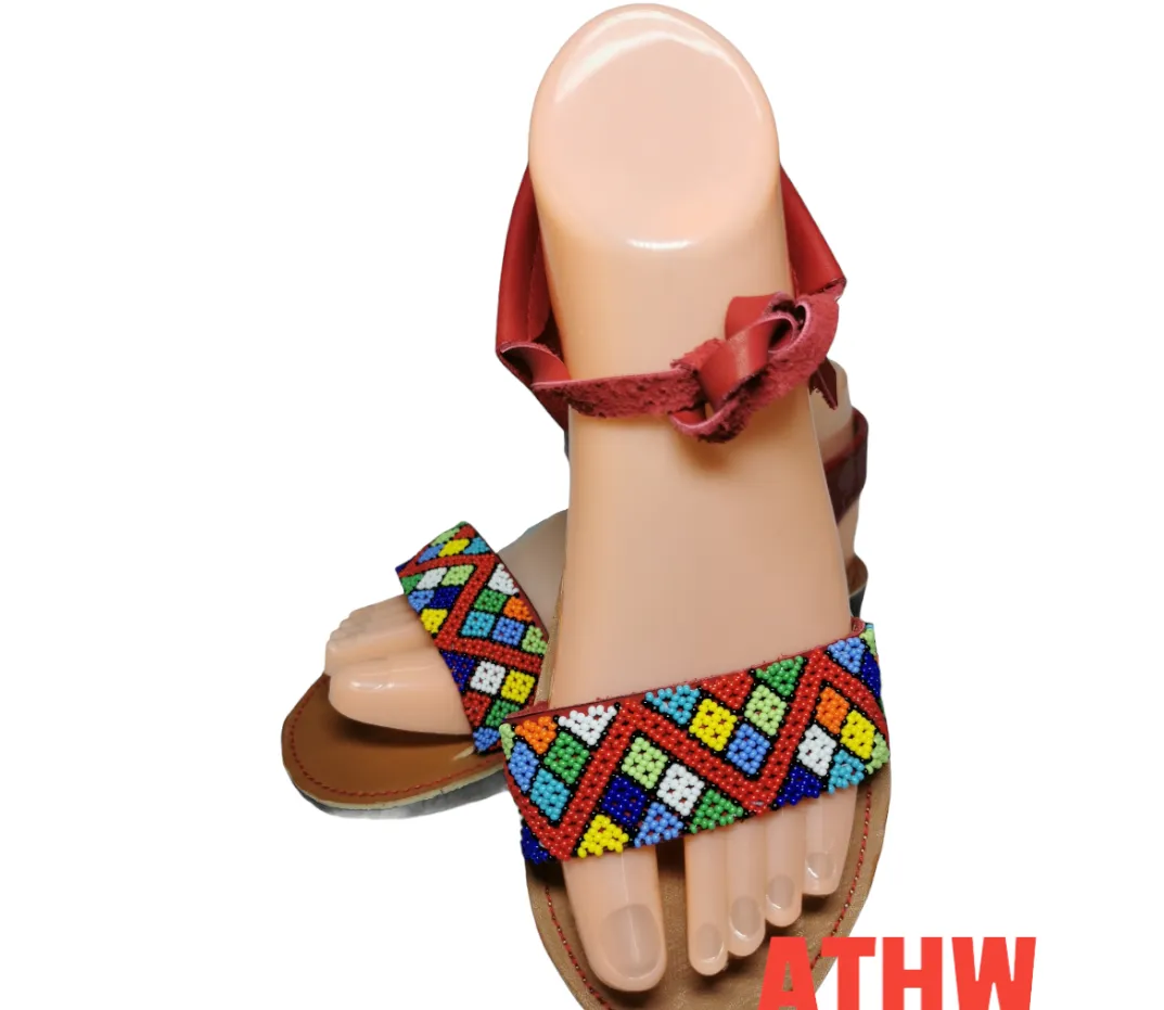 African beaded wedding sandals