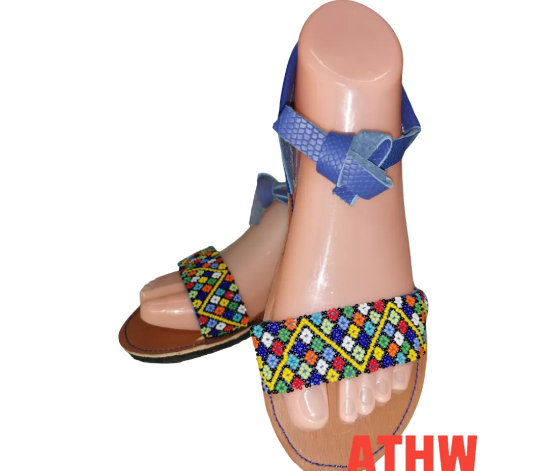 African beaded wedding sandals