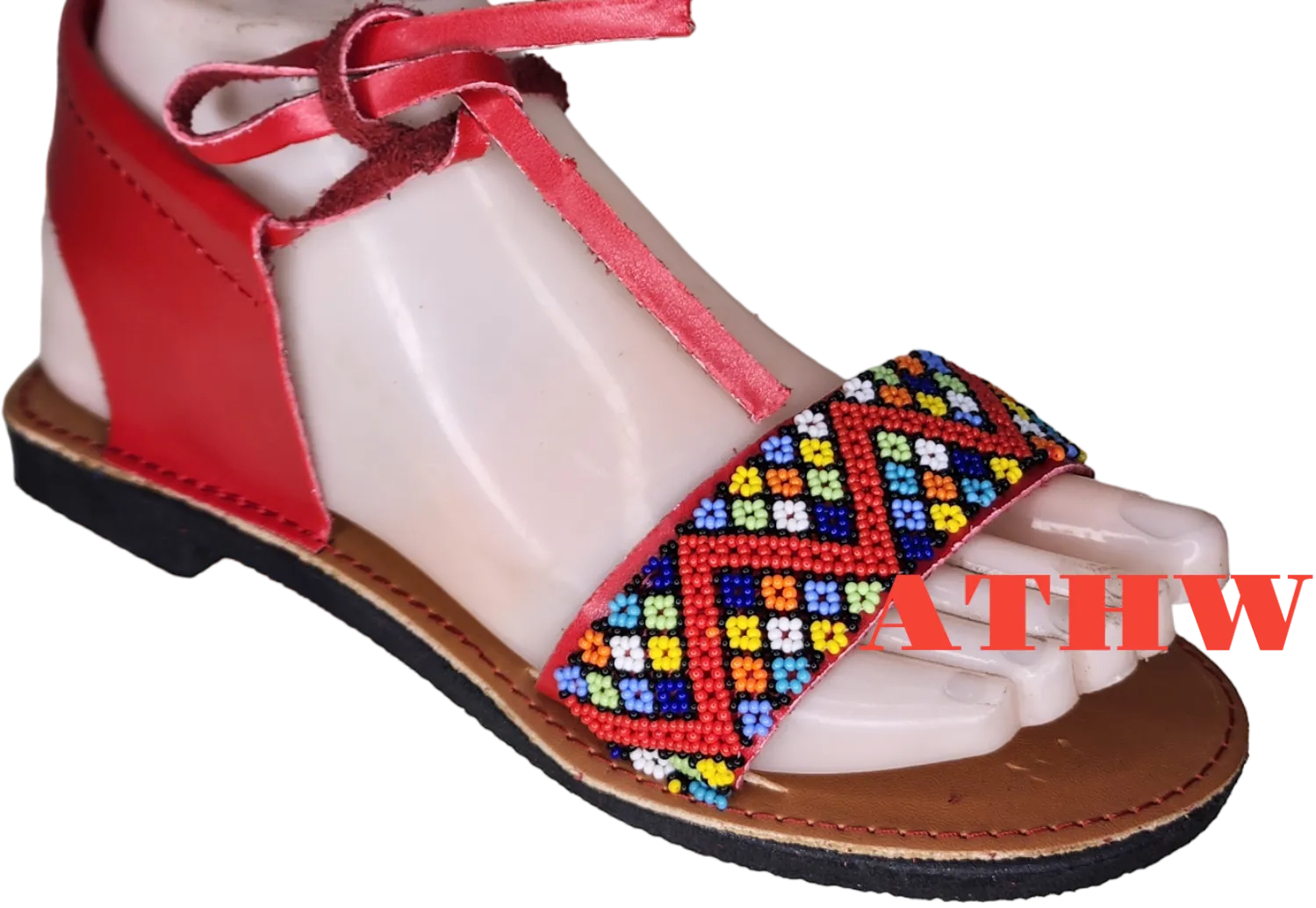 African beaded wedding sandals