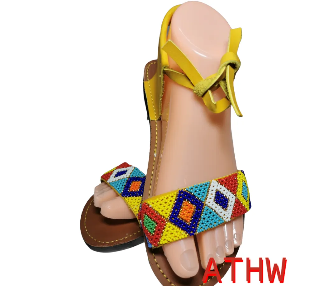 African beaded wedding sandals