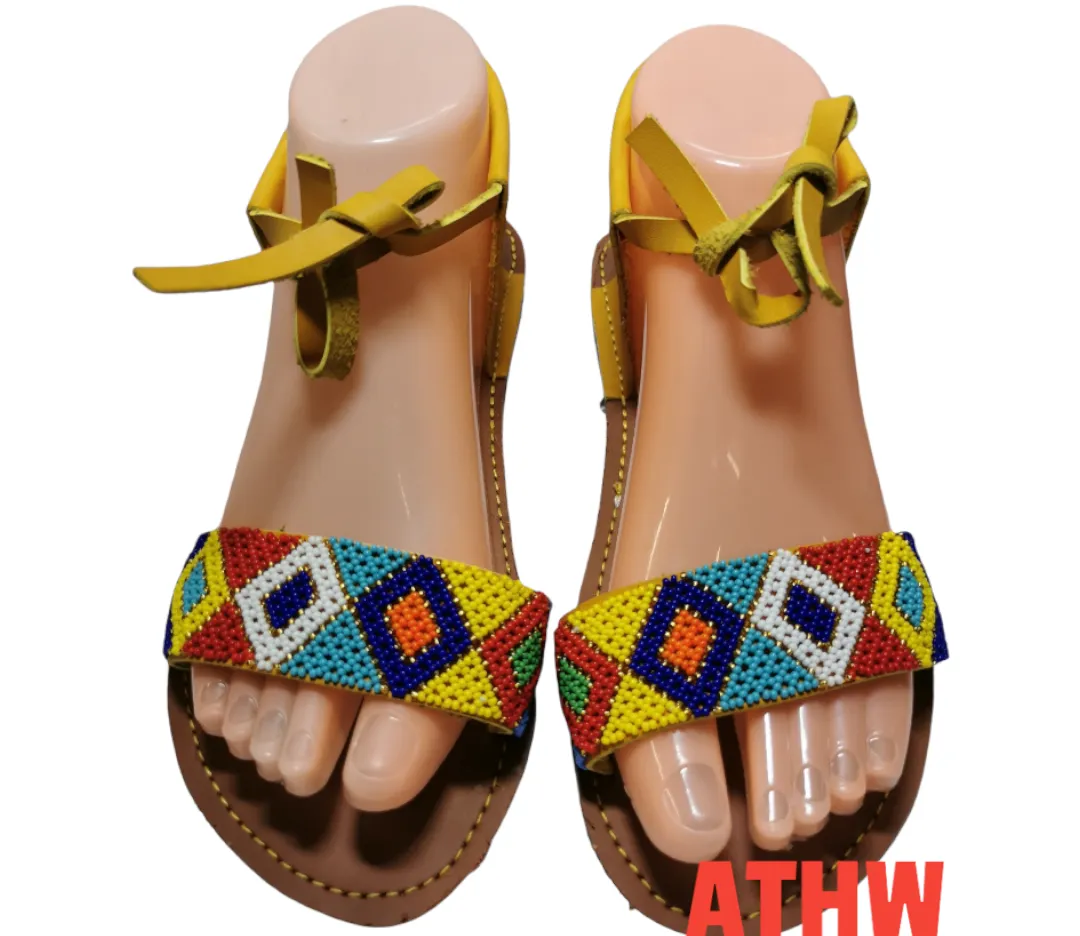 African beaded wedding sandals