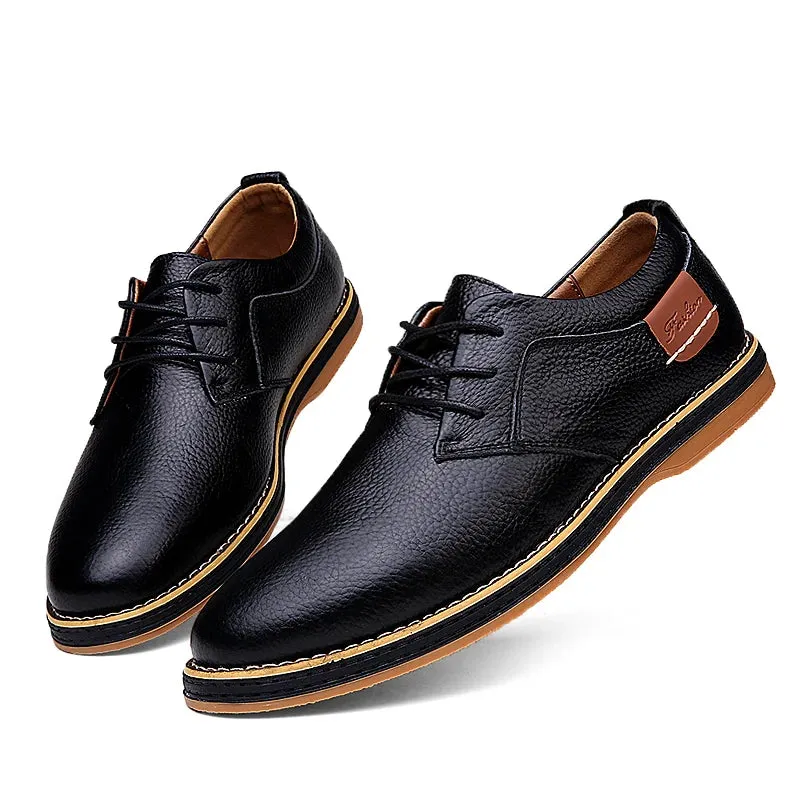 Ashland | Men's Genuine Leather Oxford Dress Shoes, Italian Casual Lace-Ups, Luxury Brand Loafers