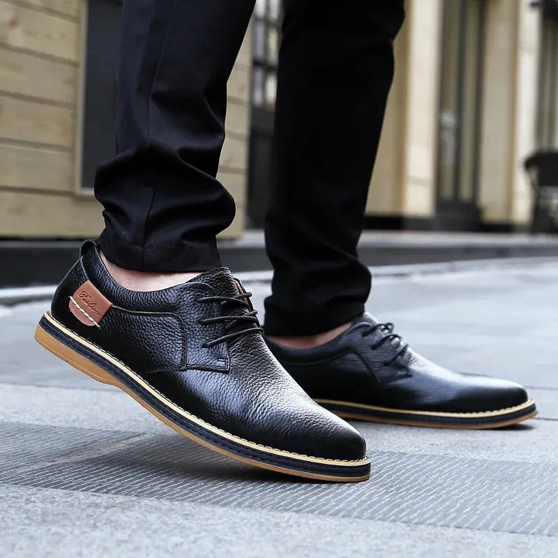 Ashland | Men's Genuine Leather Oxford Dress Shoes, Italian Casual Lace-Ups, Luxury Brand Loafers