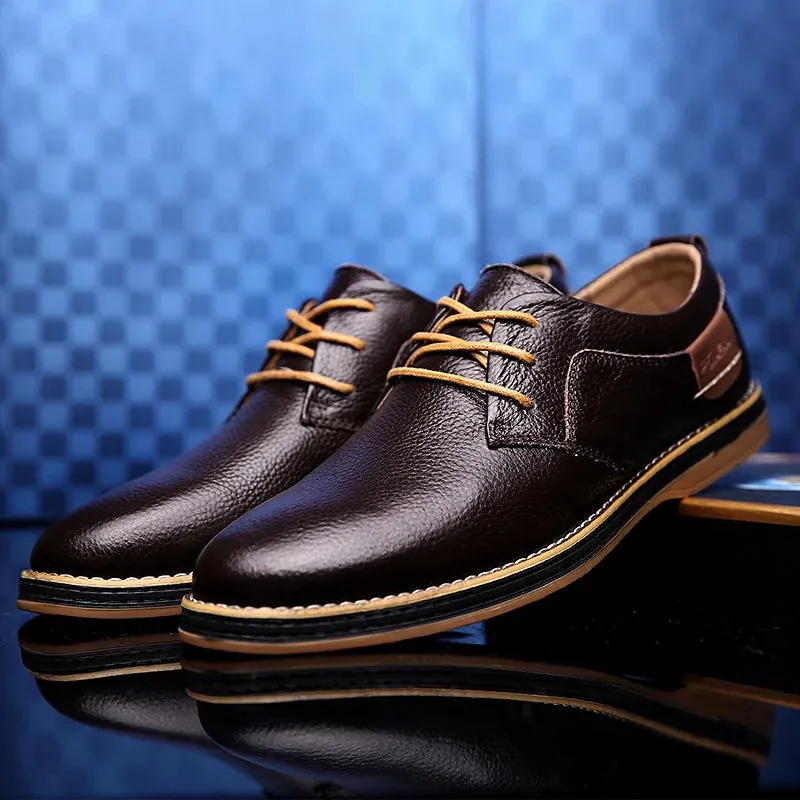 Ashland | Men's Genuine Leather Oxford Dress Shoes, Italian Casual Lace-Ups, Luxury Brand Loafers