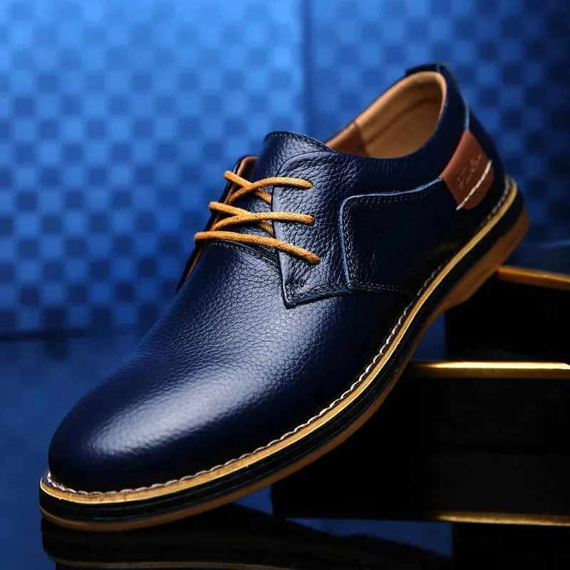 Ashland | Men's Genuine Leather Oxford Dress Shoes, Italian Casual Lace-Ups, Luxury Brand Loafers