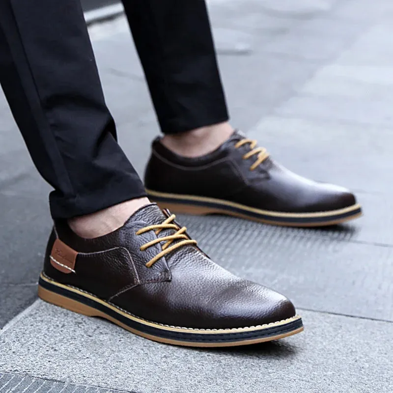 Ashland | Men's Genuine Leather Oxford Dress Shoes, Italian Casual Lace-Ups, Luxury Brand Loafers