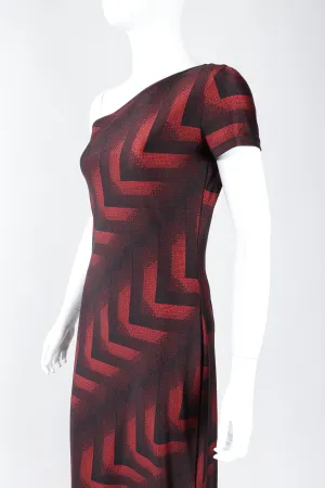 Asymmetrical Print Stretch Dress