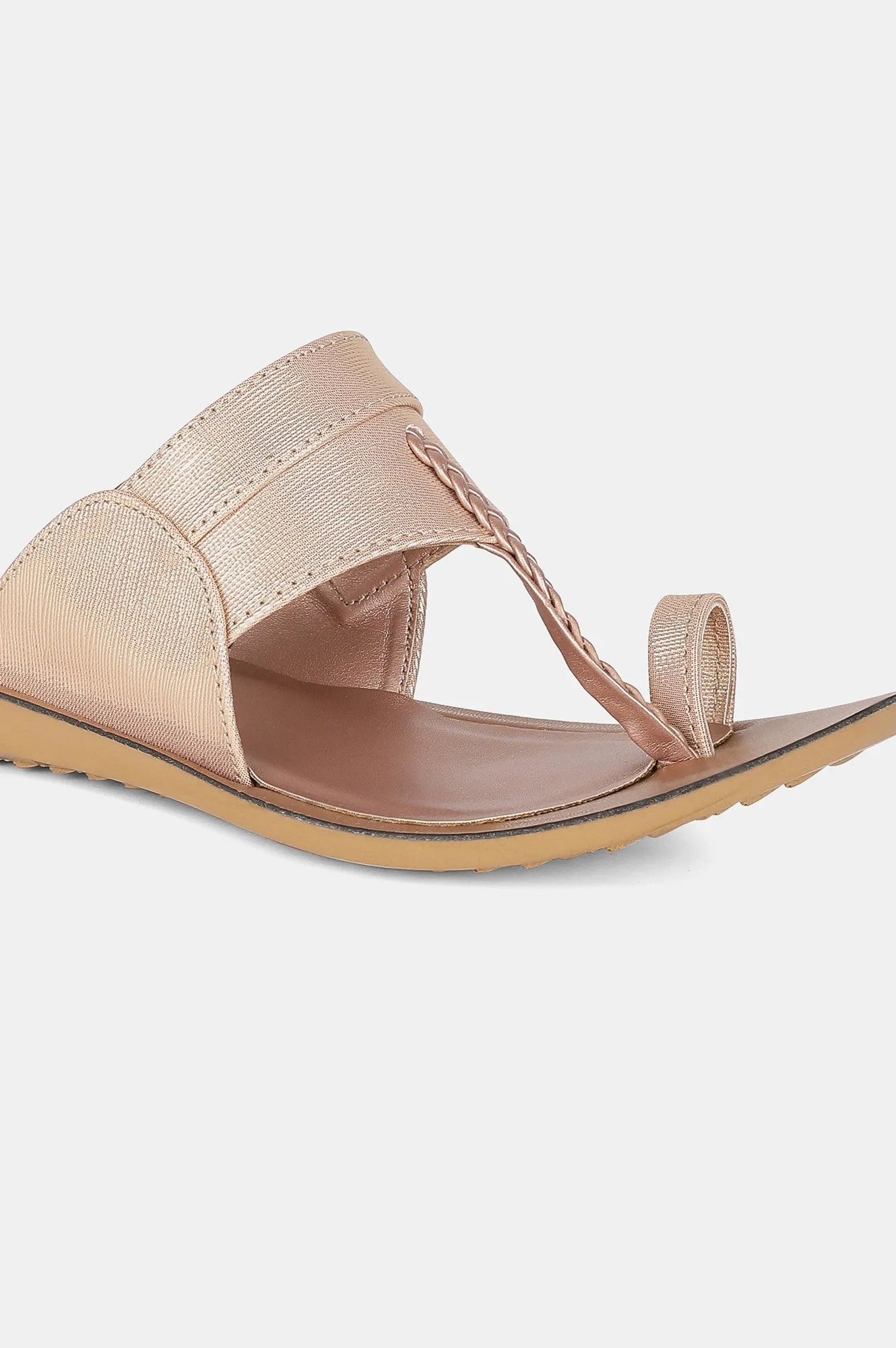 Aurelia Almond Toe Textured Flat-ZDarlene