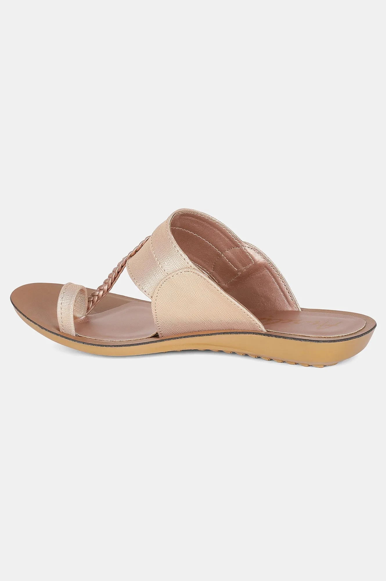 Aurelia Almond Toe Textured Flat-ZDarlene