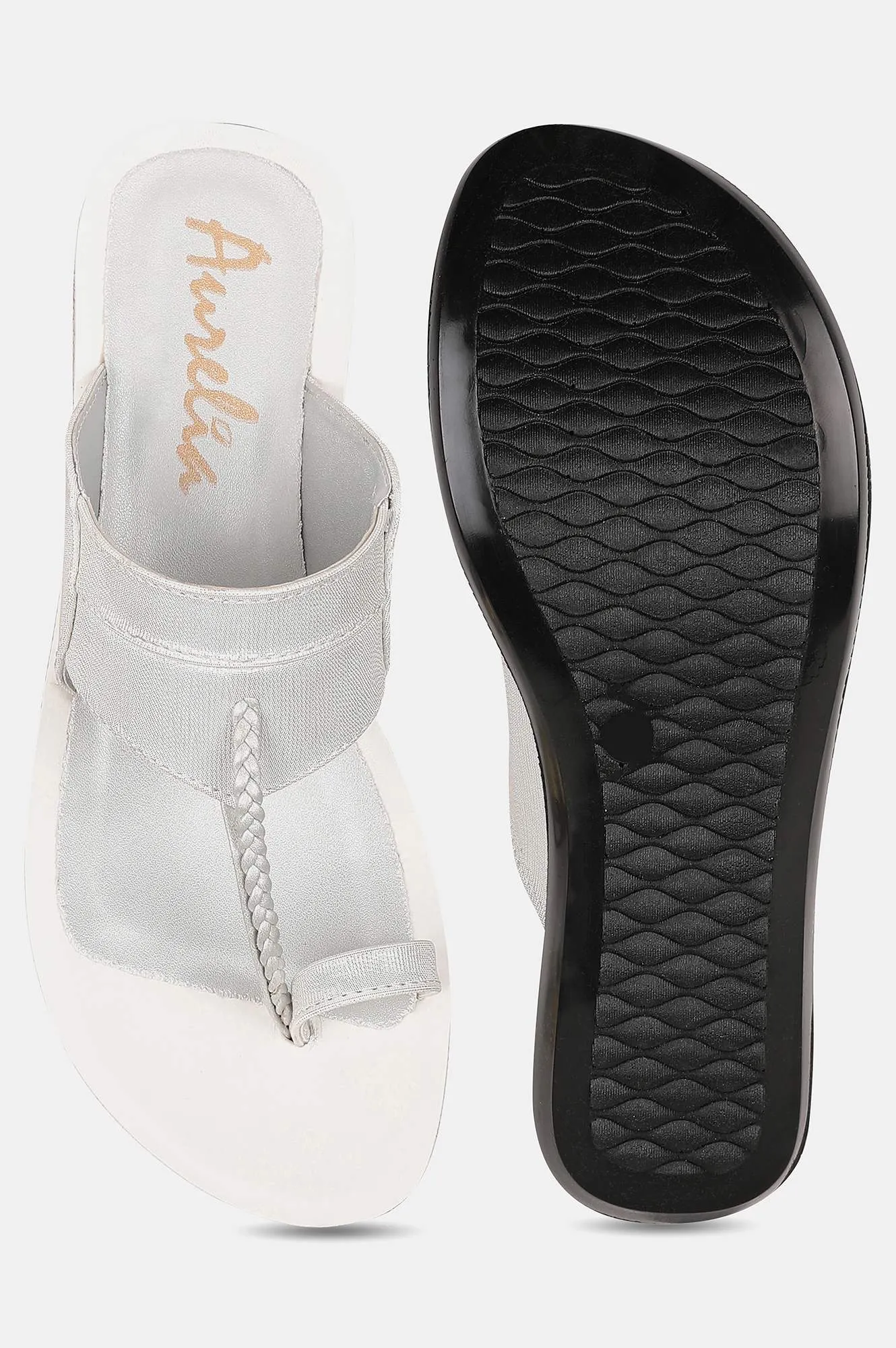 Aurelia Almond Toe Textured Flat-ZDarlene