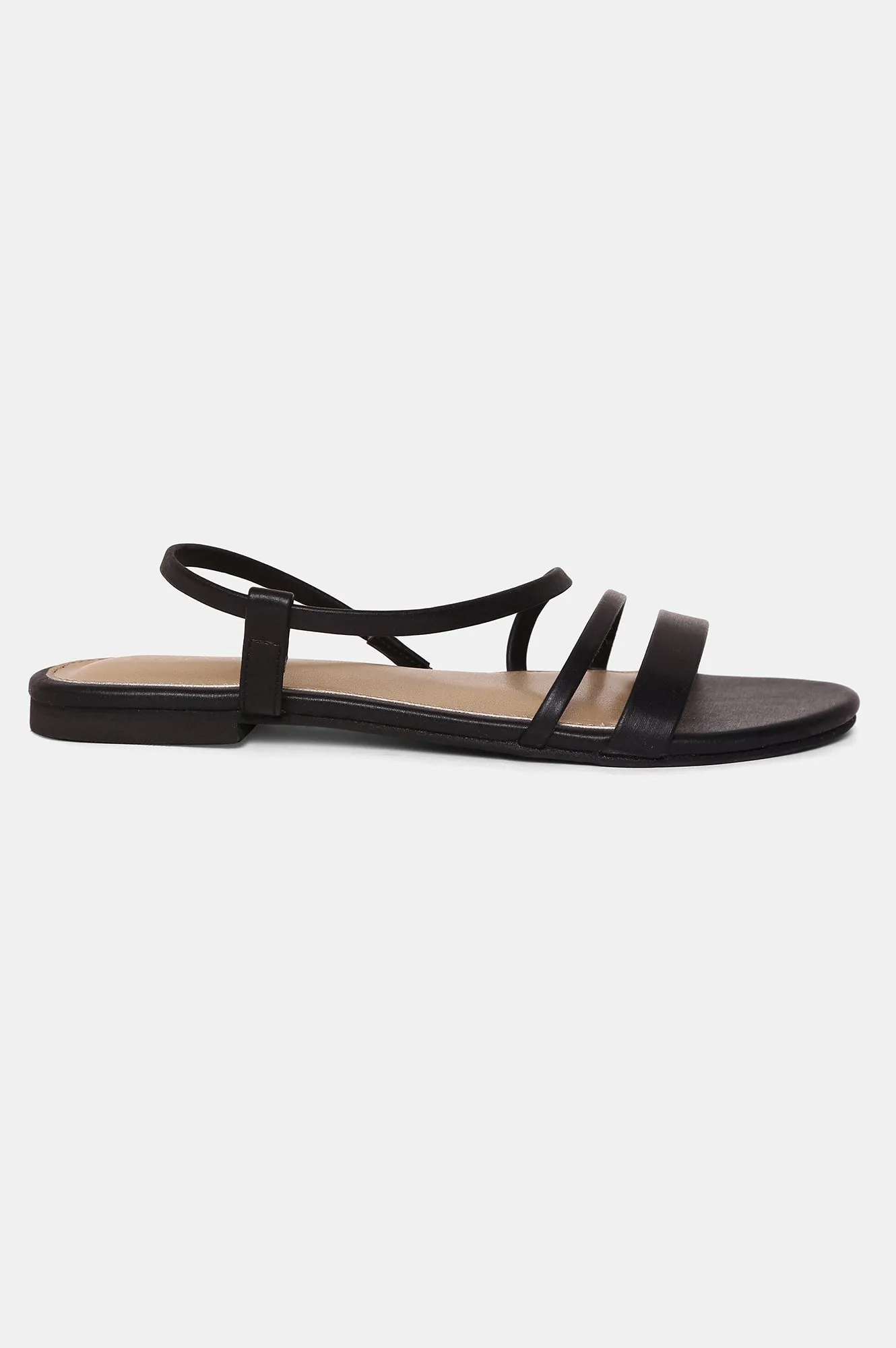 AURELIA BLACK Almond Toe Flat-ZKARLA