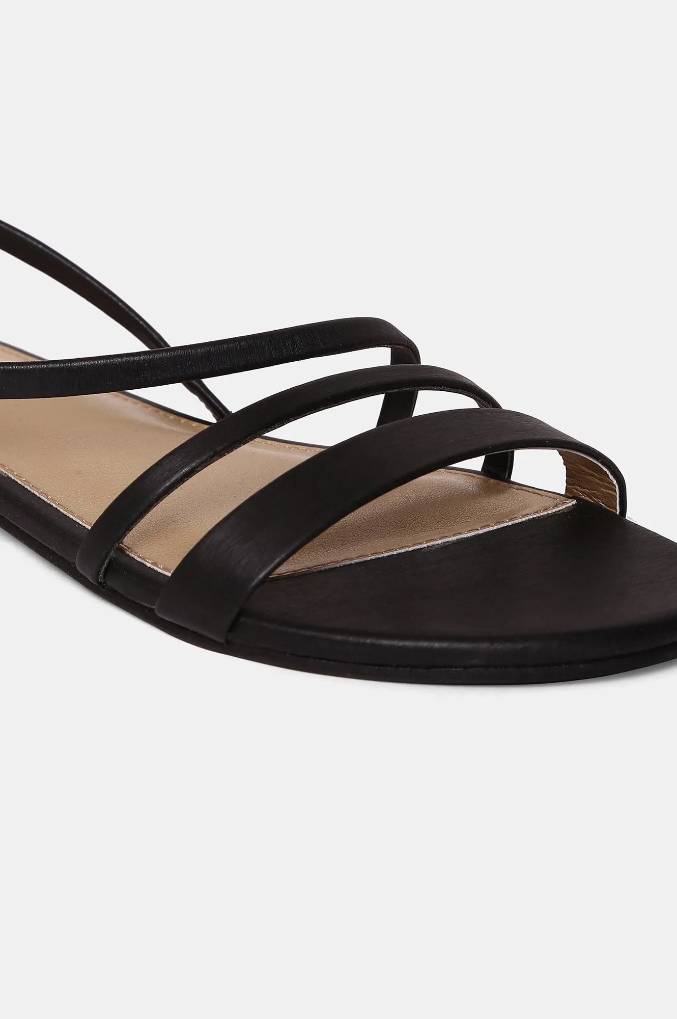 AURELIA BLACK Almond Toe Flat-ZKARLA
