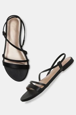 AURELIA BLACK Almond Toe Flat-ZKARLA