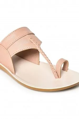 Aurelia Blush Textured Almond Toe Flat