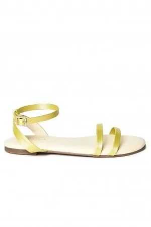 Aurelia Textured Green Almond Toe Flat