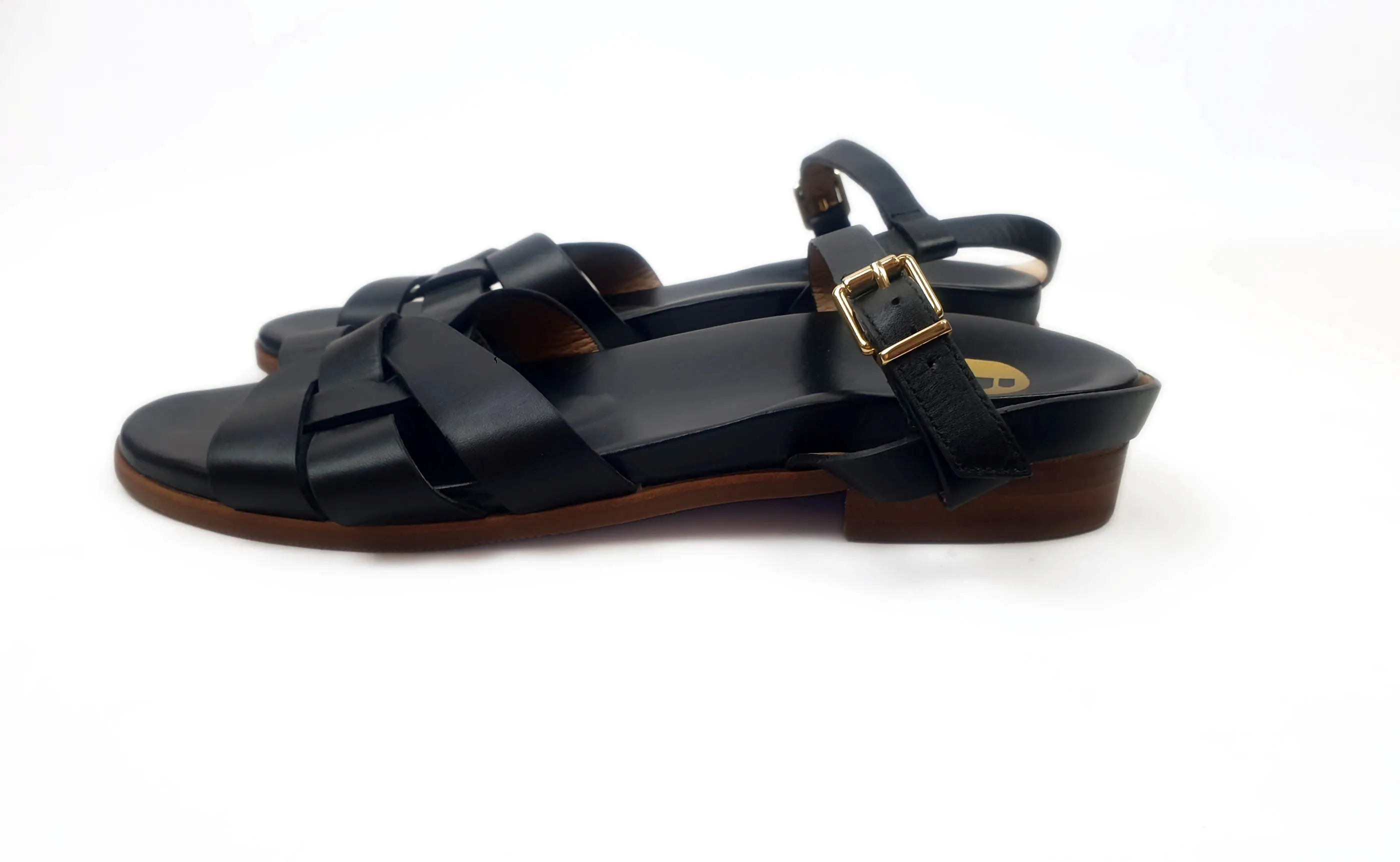 Bared black sandals size 40