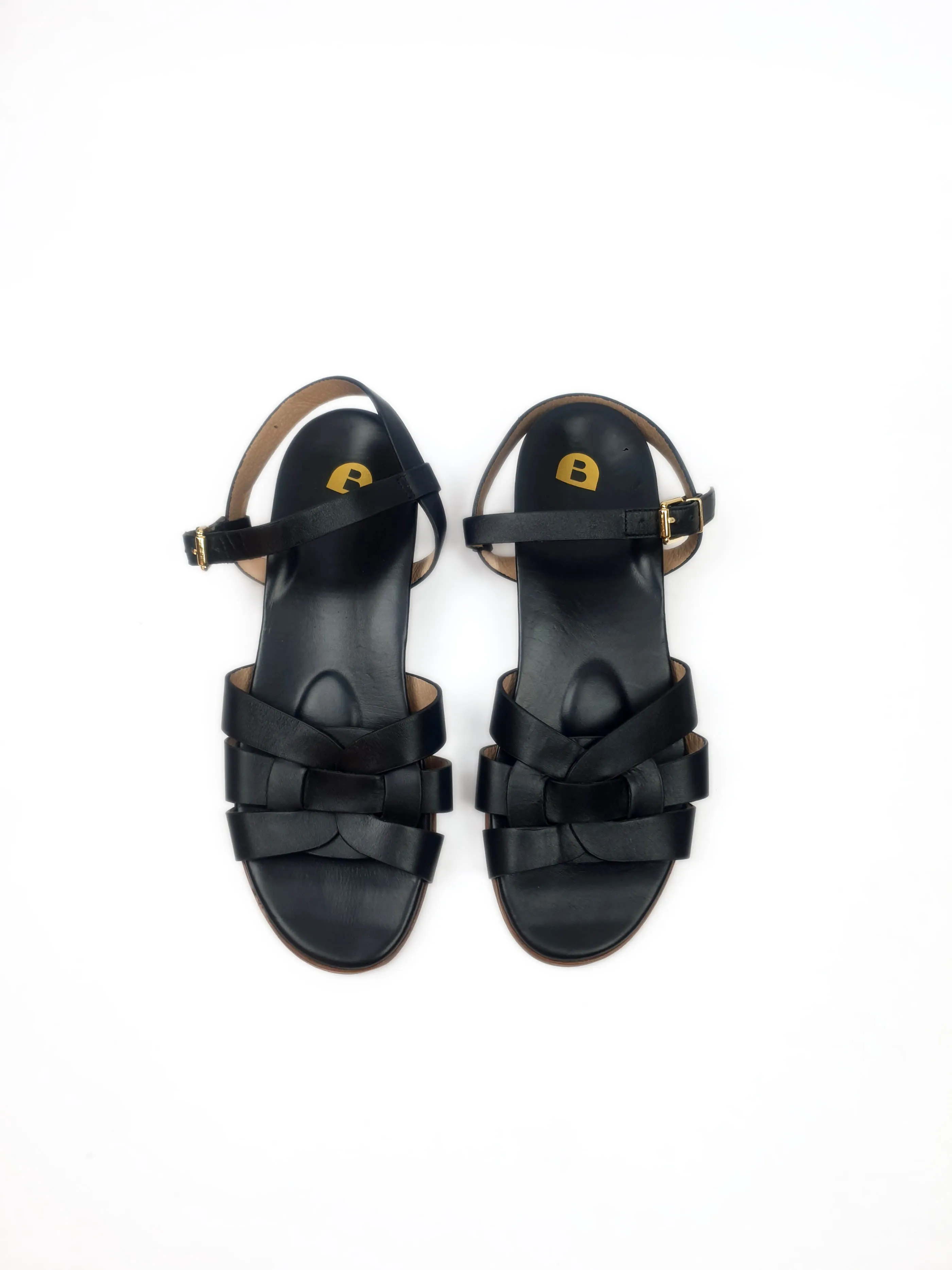 Bared black sandals size 40