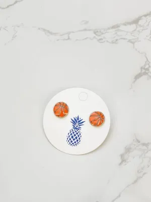 Basketball Signature Enamel Stud Earrings Prep Obsessed