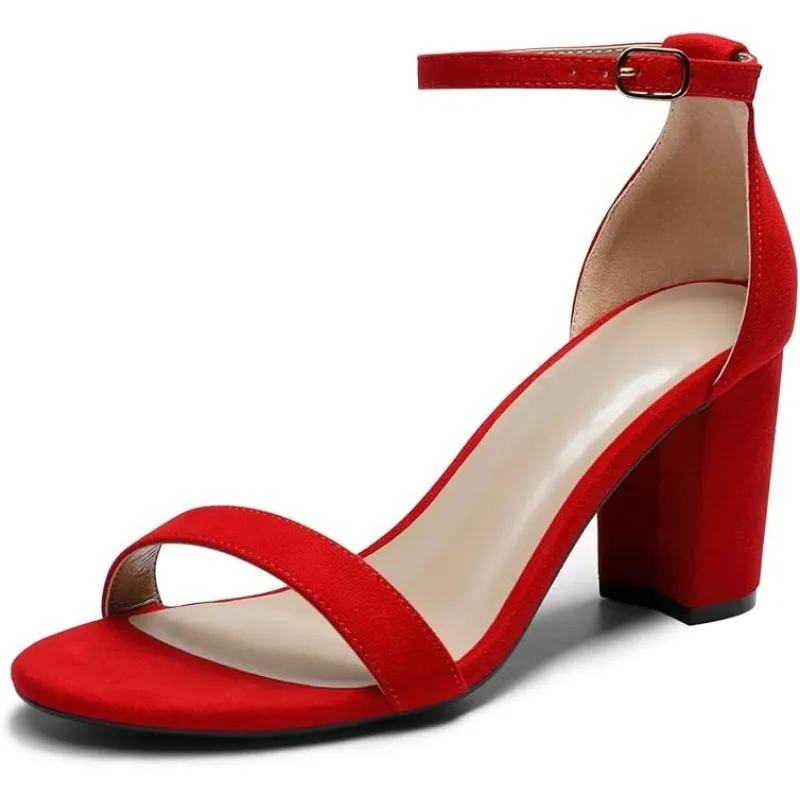 Block Heel Sandals Featuring Adjustable Strap And Open-Toe