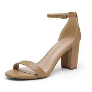 Block Heel Sandals Featuring Adjustable Strap And Open-Toe