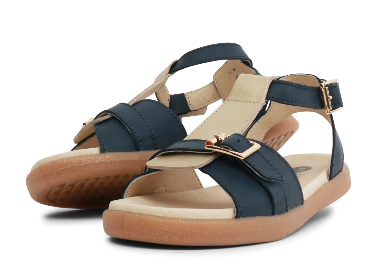 Bobux KP Hera Navy With Misty Gold Open Toe Sandal