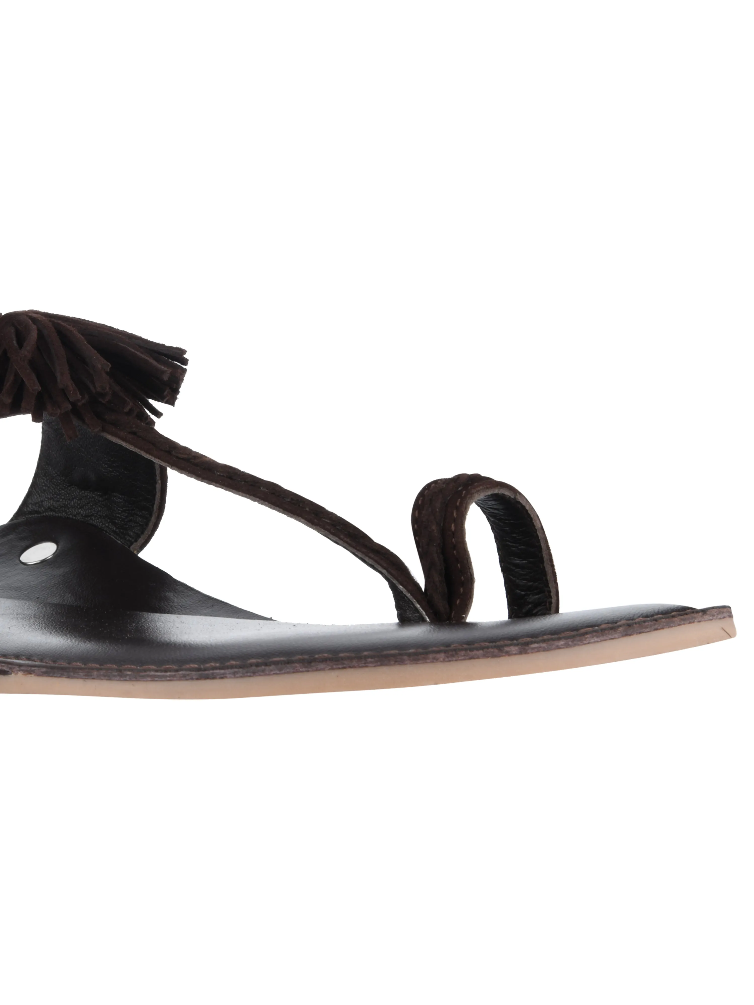 Brown Suede Kolhapuri Slippers For Men