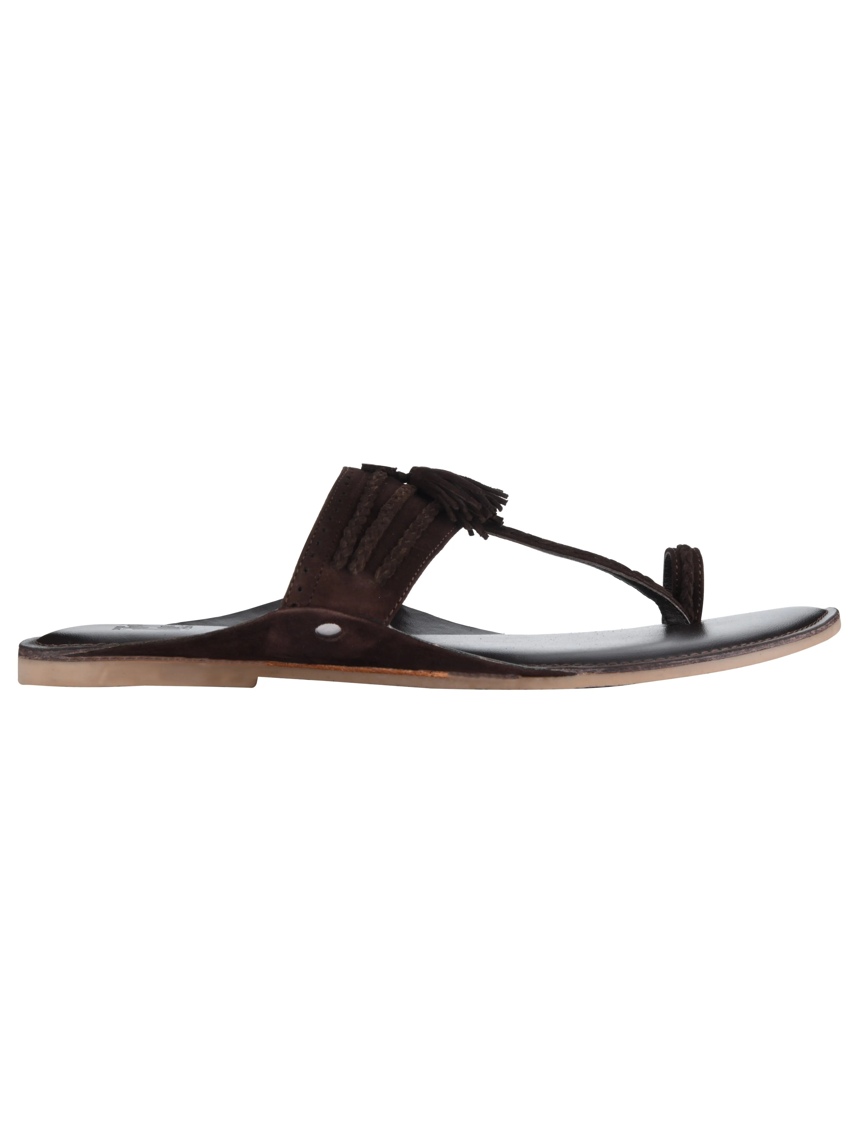 Brown Suede Kolhapuri Slippers For Men