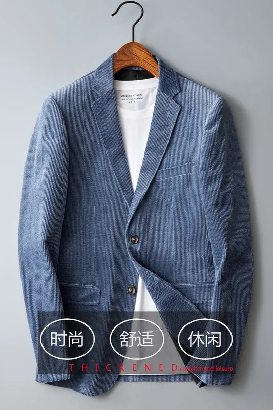 Business Autumn Leisure Retro Cotton Slim Corduroy Suit