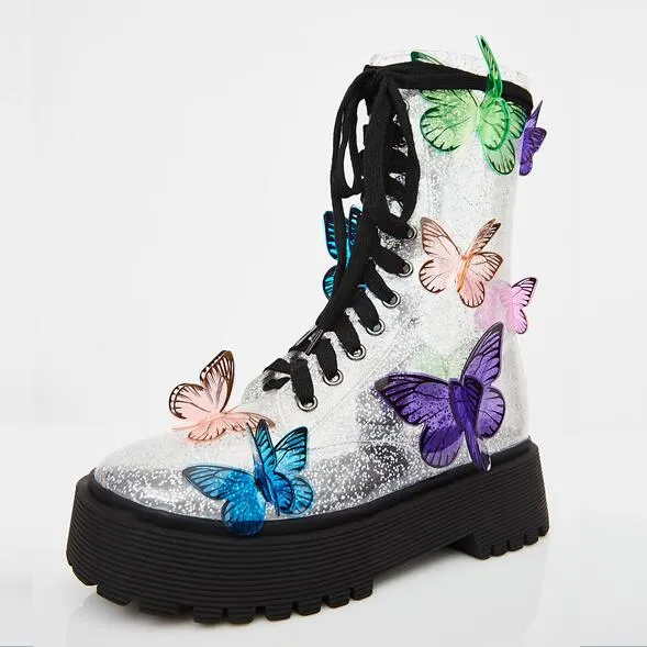 Butterfly Dream Transparent Women Boots