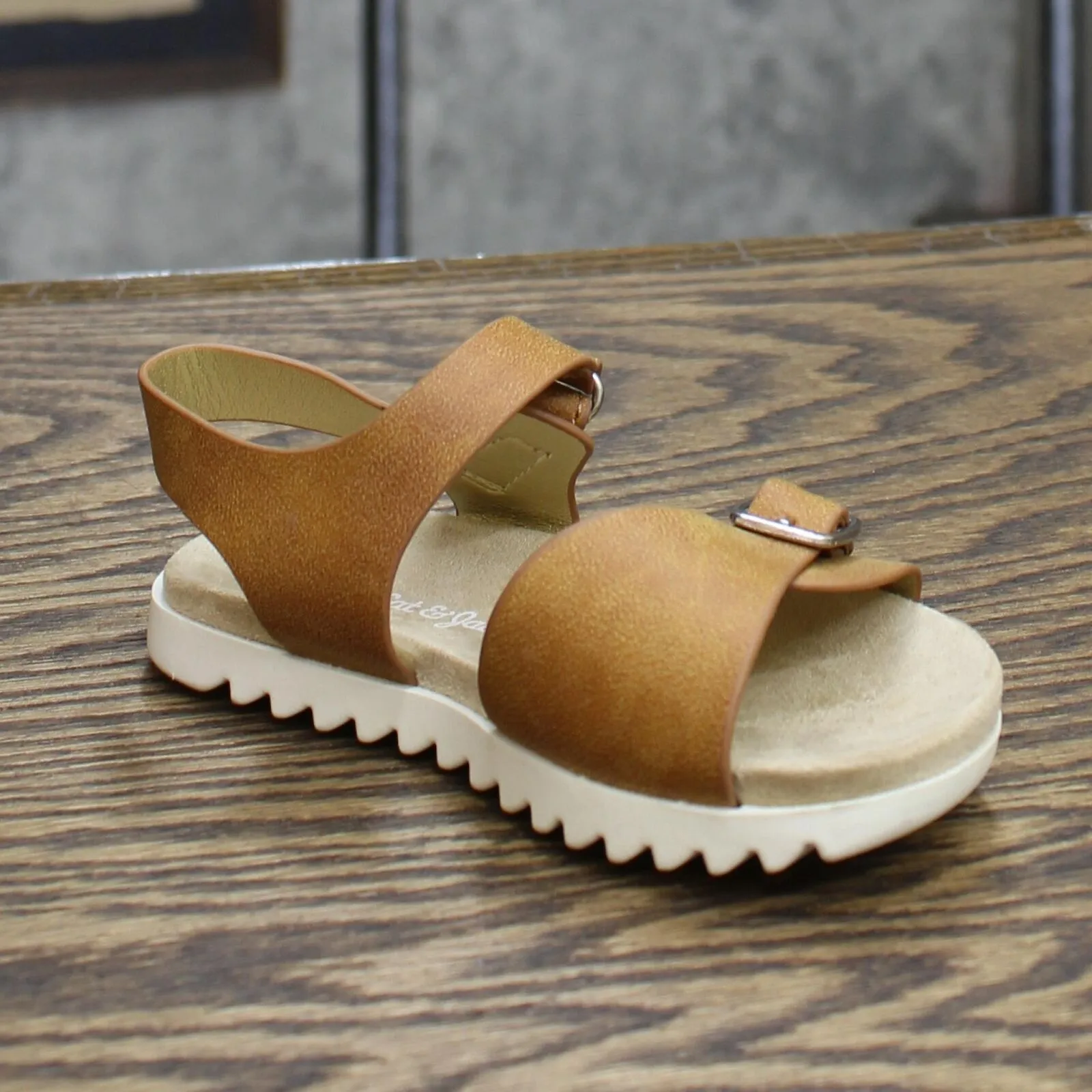 Cat & Jack Toddler Girls' Shaelyn Footbed Sandals Cognac Brown 6