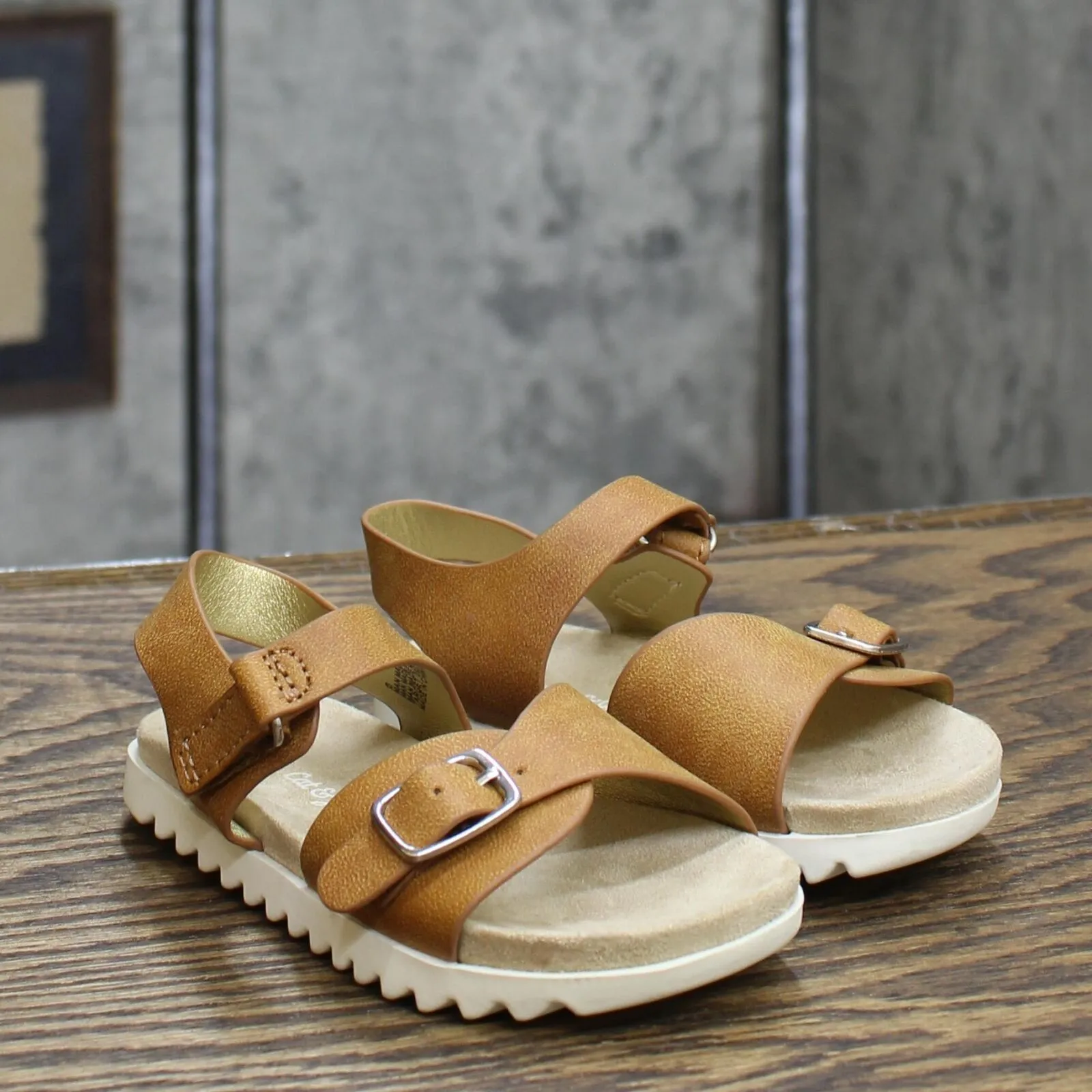 Cat & Jack Toddler Girls' Shaelyn Footbed Sandals Cognac Brown 6
