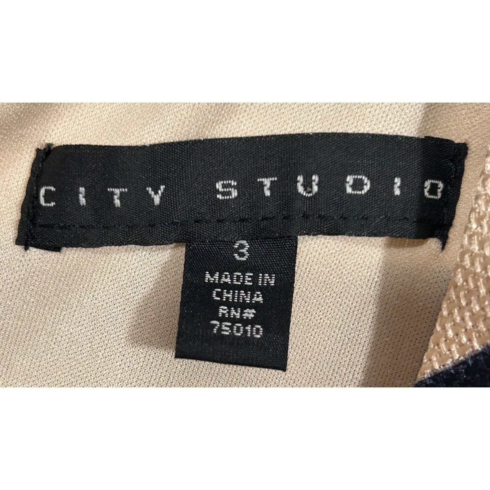 City Studio Navy & Cream Striped Fit & Flare Dress with Coral Belt - Size 3