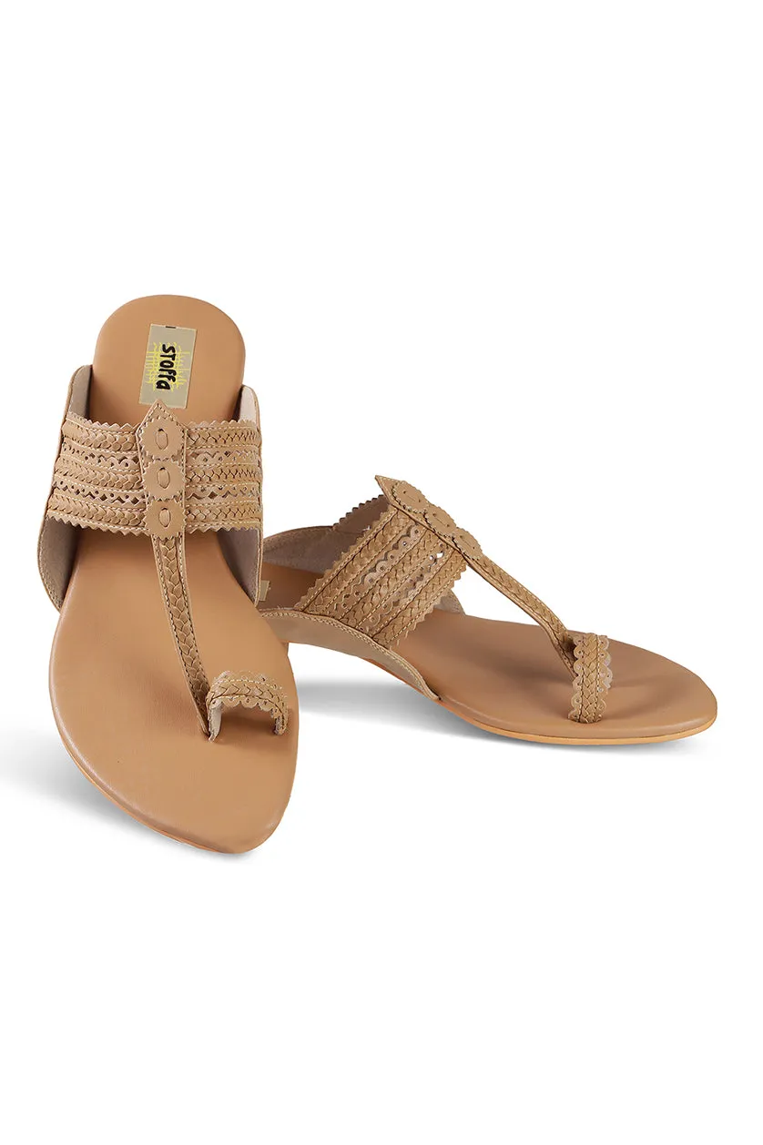 Classic K Flats Antique Gold