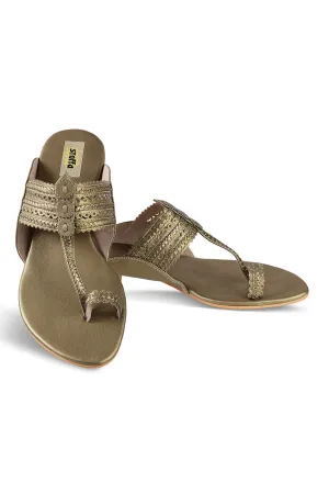 Classic K Flats Antique Gold