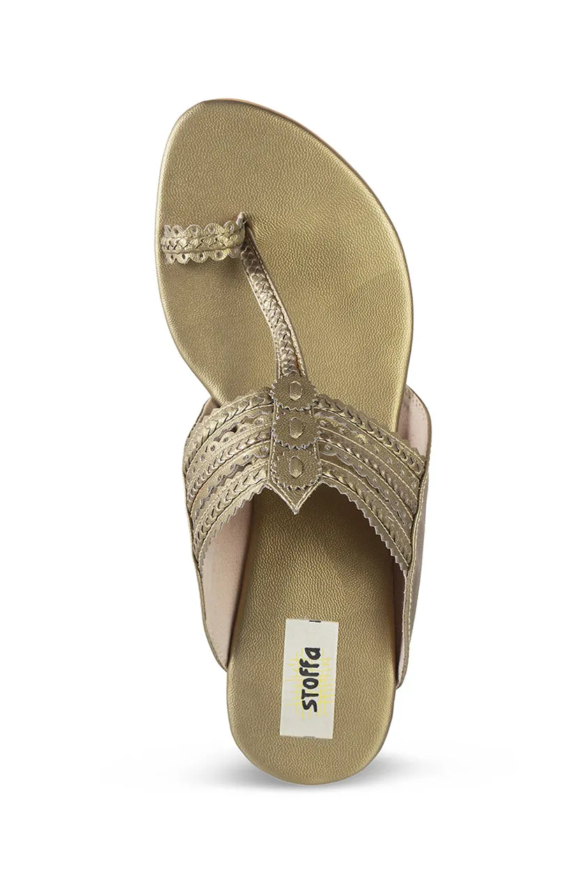 Classic K Flats Antique Gold