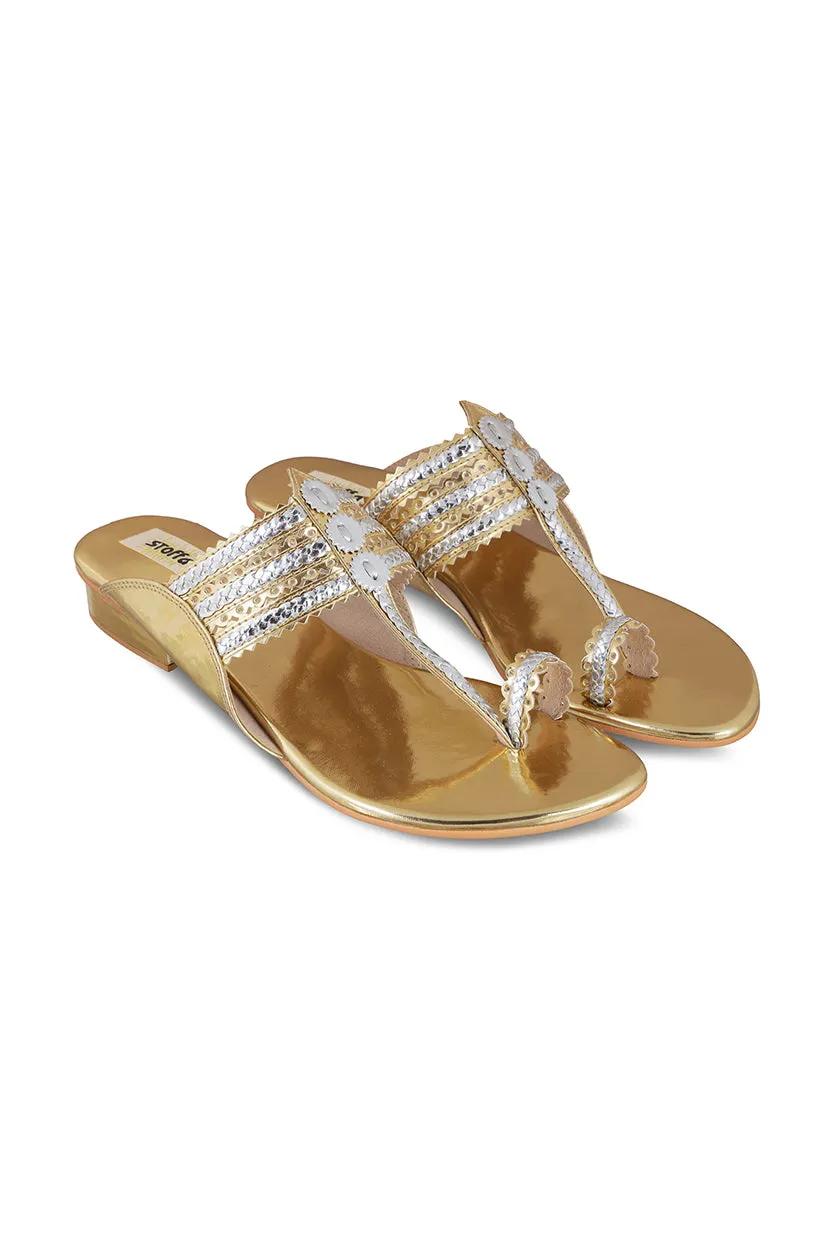 Classic K Flats Antique Gold