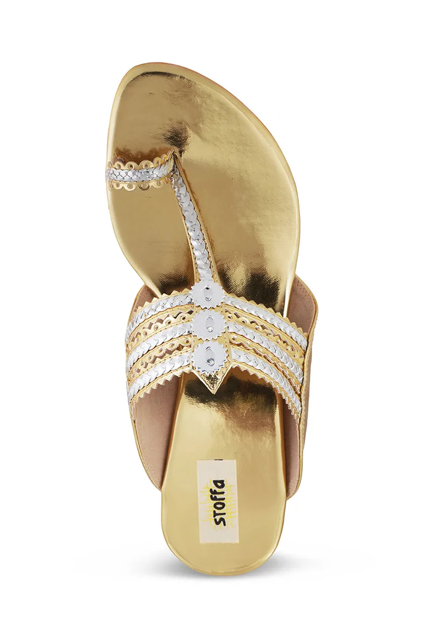 Classic K Flats Antique Gold