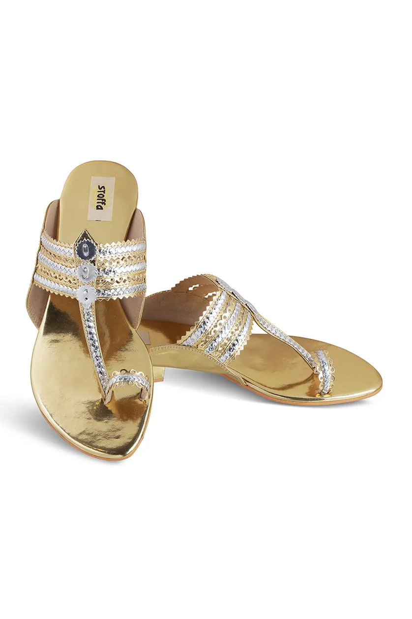Classic K Flats Antique Gold