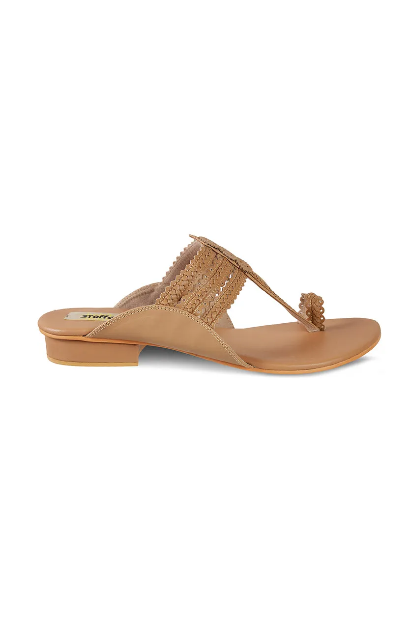 Classic K Flats Antique Gold