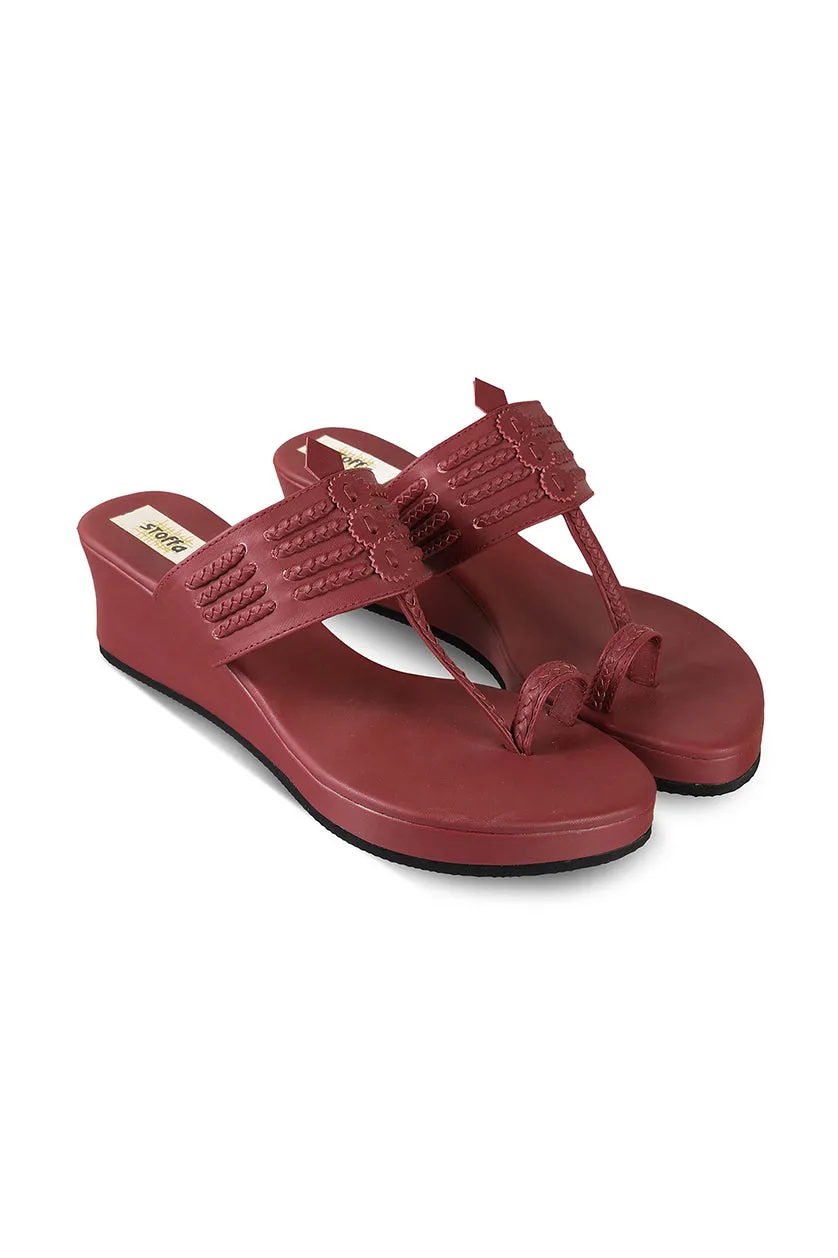 Classic Low K Wedge Maroon