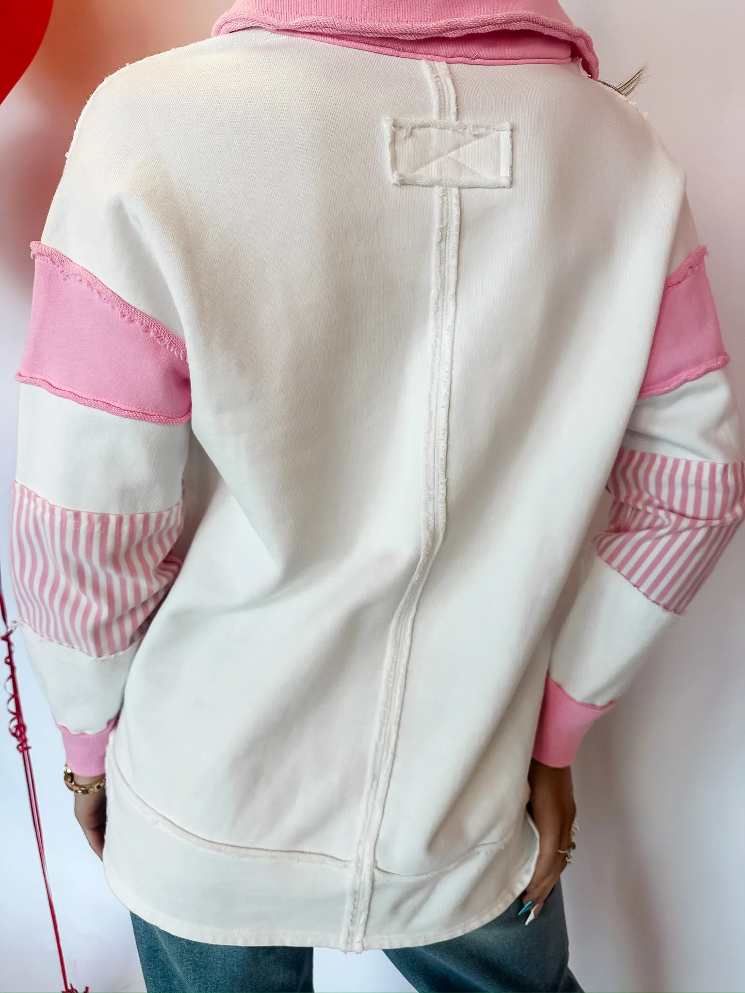 Count On Me Sweatshirt - Pink/Ivory