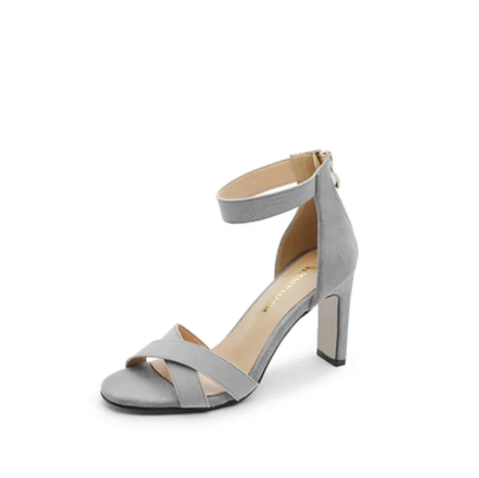 Cross Strap Block Chunky Heel Sandals DS318