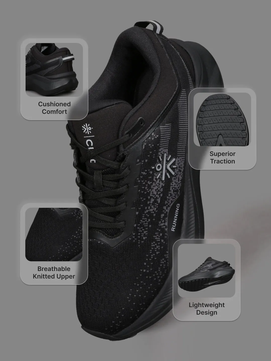 cult Men's Blaze Running Shoes - Black