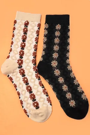 DAISY TEXTURED FLORAL CASUAL WOMAN SOCKS | 40S02065