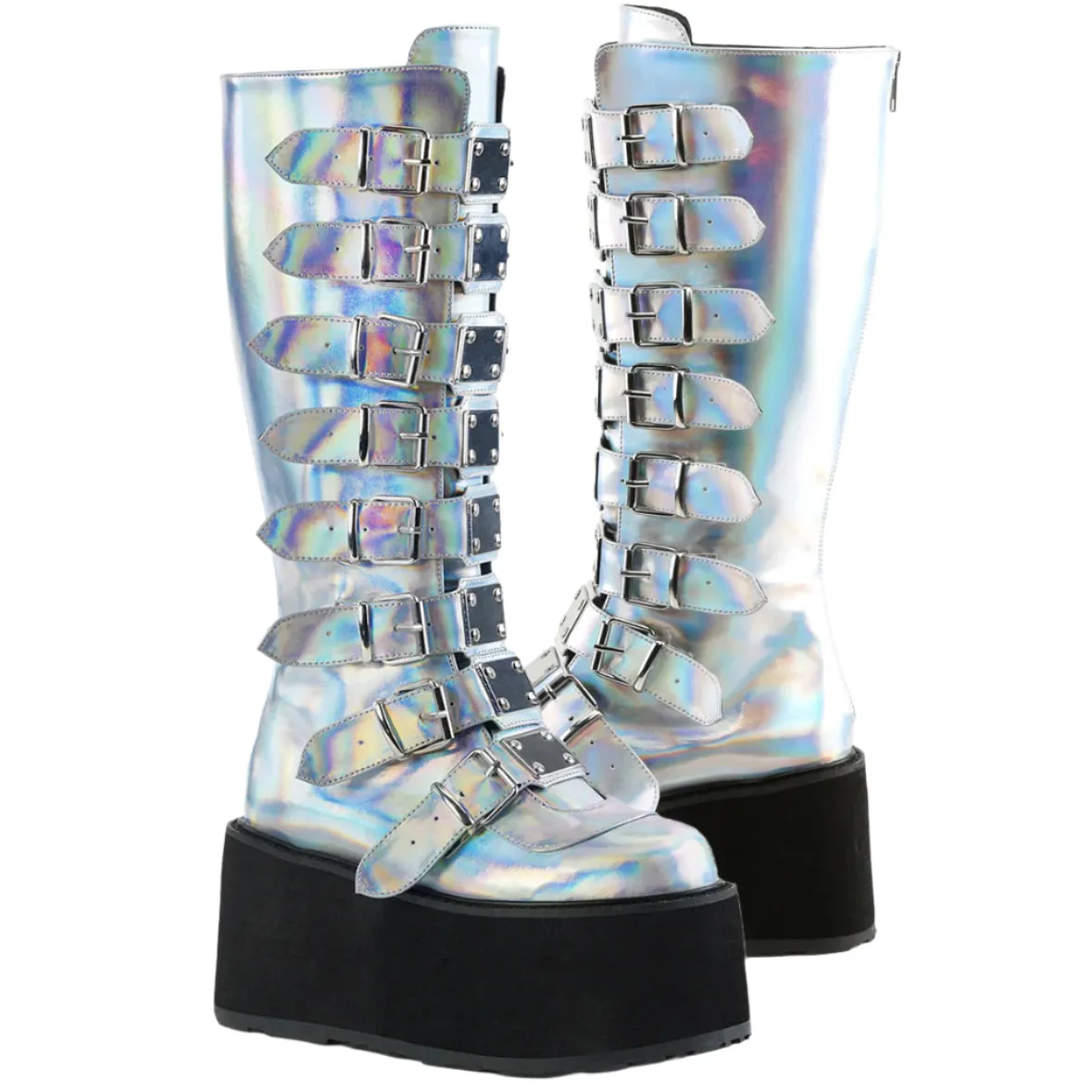 DemoniaCult DAMNED 318 Boots Silver (UK3)